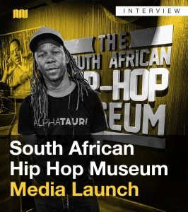 Voukz Interview at the South African Hip Hop Museum Media Launch 3 February 2022 Yellow Black Design by Paul Luthando at Dance Africa Network